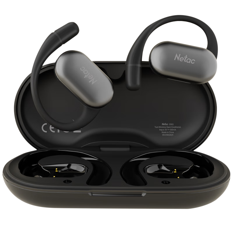 朗科（Netac）【国家补贴】无线蓝牙挂耳式耳机 开放式骨传导 运动通话降噪耳机 适用安卓苹果华为小米 OS01黑色