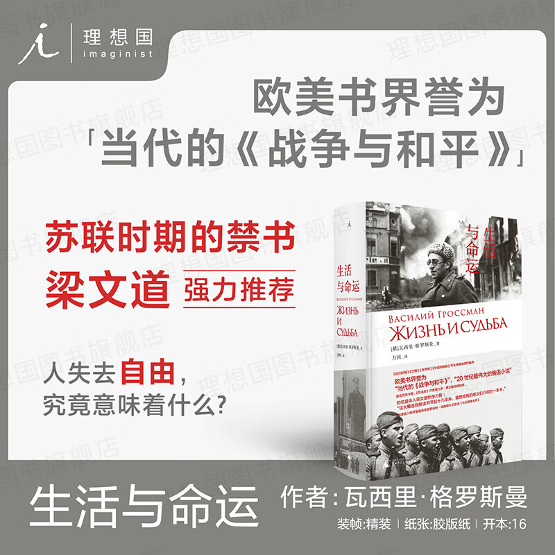 理想国（imaginist）生活与命运 瓦西里·格罗斯曼著 梁文道推荐 欧美书界誉为当代的《战争与和平》豆瓣高分 以卫国战争为背景的长篇小说 俄语小说外国文学书籍 理想国图书官方旗舰店
