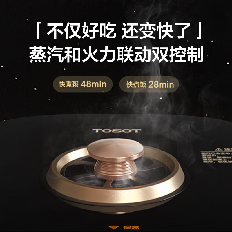 大松(TOSOT)格力电饭煲家用4-5人电饭锅4L ih加热快速煮粥蒸饭 智能多功能压力饭锅带蒸屉一级能效