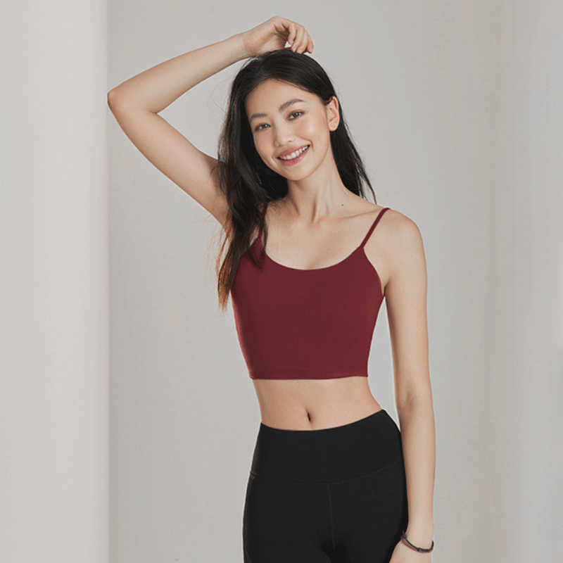 暴走的蘿莉(sylphlike loli)運(yùn)動(dòng)內(nèi)衣健身服女鏤空美背文胸瑜伽服訓(xùn)練背心健身上衣 磚紅 XS