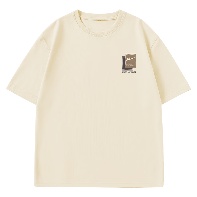 回力（Warrior）T恤男士夏季新款潮流纯棉透气亲肤白色打底上衣宽松大码圆领T恤B