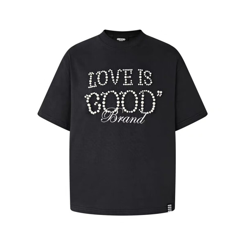 【珍珠迎好运】GOODBRAND LOVE IS GOOD珍珠标语短袖T恤 男女同款 红色 【红火限定】 XL 衣长77(170-200斤)