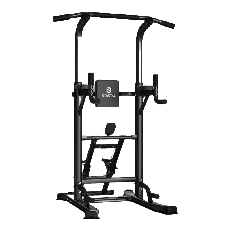 CRYSTAL 水晶單杠家用引體向上器室內(nèi)單雙杠訓(xùn)練架單桿落地吊杠家庭健身器材 【多功能旗艦黑】爬山機(jī)組合款