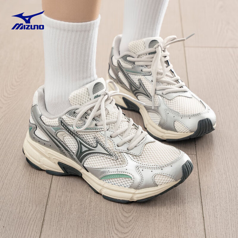 美津浓（MIZUNO）SPEED 2K千禧复古跑鞋男女运动鞋缓震舒适跑步鞋老爹鞋D1GH2229 21 白/幻银 37 /235mm