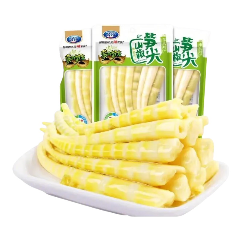 賢哥泡椒竹筍酸辣脆筍即食零食 脆爽解饞 網(wǎng)紅爆款追劇辦公室休閑食品 野山椒筍尖 70g*5包