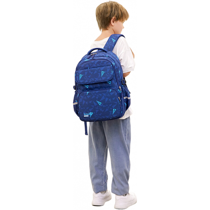 奥利·帝克 OLIDIK书包小学生男生韩版轻防泼水儿童双肩背包女孩一二三到六年级 藏青(大号)
