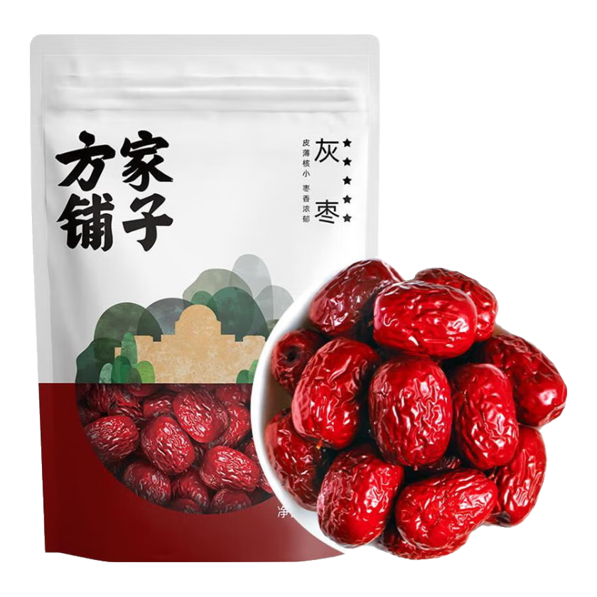 方家铺子特级新疆灰枣500g  红枣果干新疆特产 泡茶煲汤煮粥零食包粽子