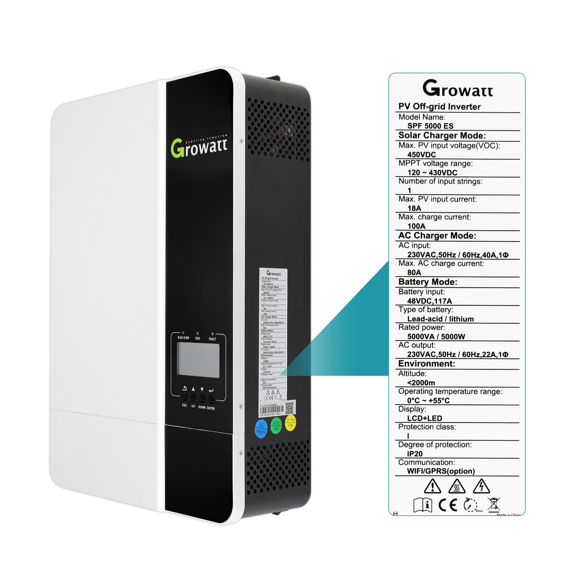 YWZRGROWATT古瑞瓦特離網(wǎng)儲能光伏逆變器6KW 8KW 12KW 20KW逆控一體機(jī) Growatt古瑞瓦特5000W單相離網(wǎng)逆