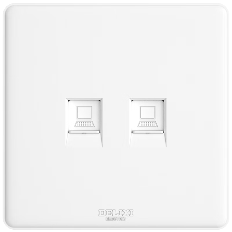 德力西（DELIXI）開關(guān)插座面板 CD815系列 二位八芯網(wǎng)絡(luò)電腦插座（六類） 