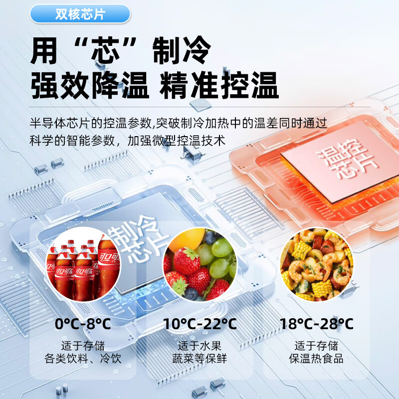 酷宝（Coolbox）迷你小冰箱租房用小型冰箱宿舍冷藏冷冻药品母乳雪糕一人车载冰柜 双核数显提手冷藏款 车家两用 15L