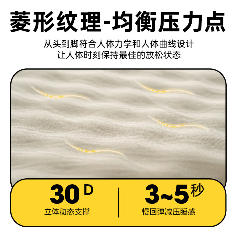 探露露营充气床垫户外充气垫床打地铺家用自动充气床野营帐篷地垫 春亚纺波点枕头拉筋款单人3cm（卡其色）