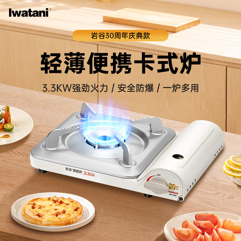 岩谷户外卡式炉卡磁炉瓦斯炉家用火锅炉具烧烤炉子野炊卡斯炉燃气灶 超值野炊套箱【白色】