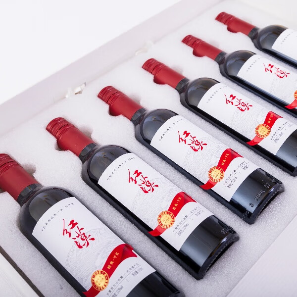 红漠贺兰山东麓宁夏葡萄酒375mL赤霞珠干红葡萄酒小瓶红酒 整箱装送礼 红漠 经典干红 6瓶（礼盒装）