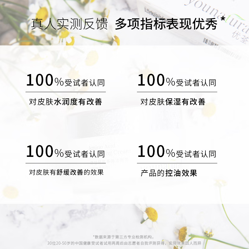 优荃(younatural) 洋甘菊氨基酸洁面膏敏感肌控油洗面奶男女 氨基酸洁面膏50克