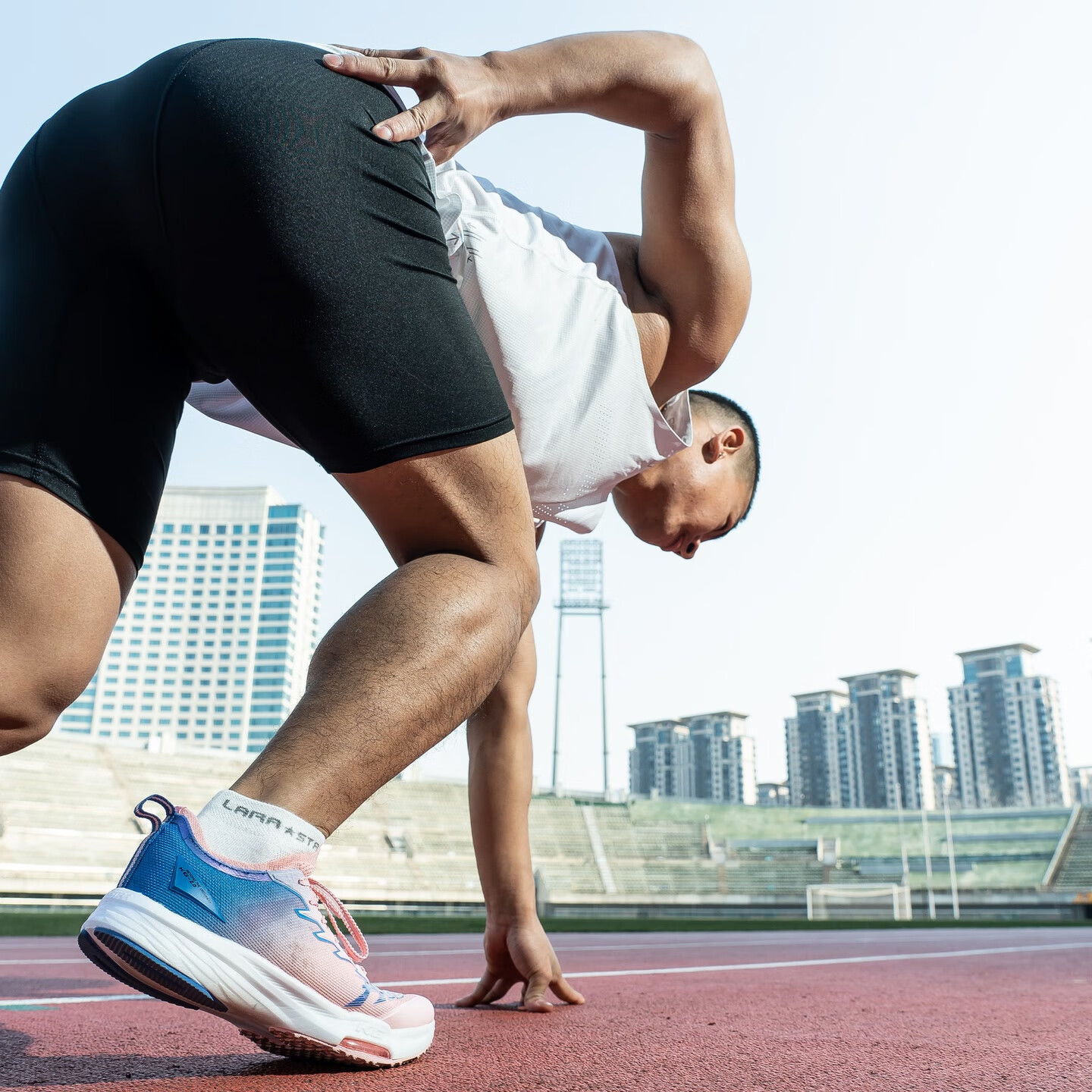 劳拉之星LS1092开挂2.0全掌碳板跑鞋双气垫推进初中体考专用鞋 白青粉 40