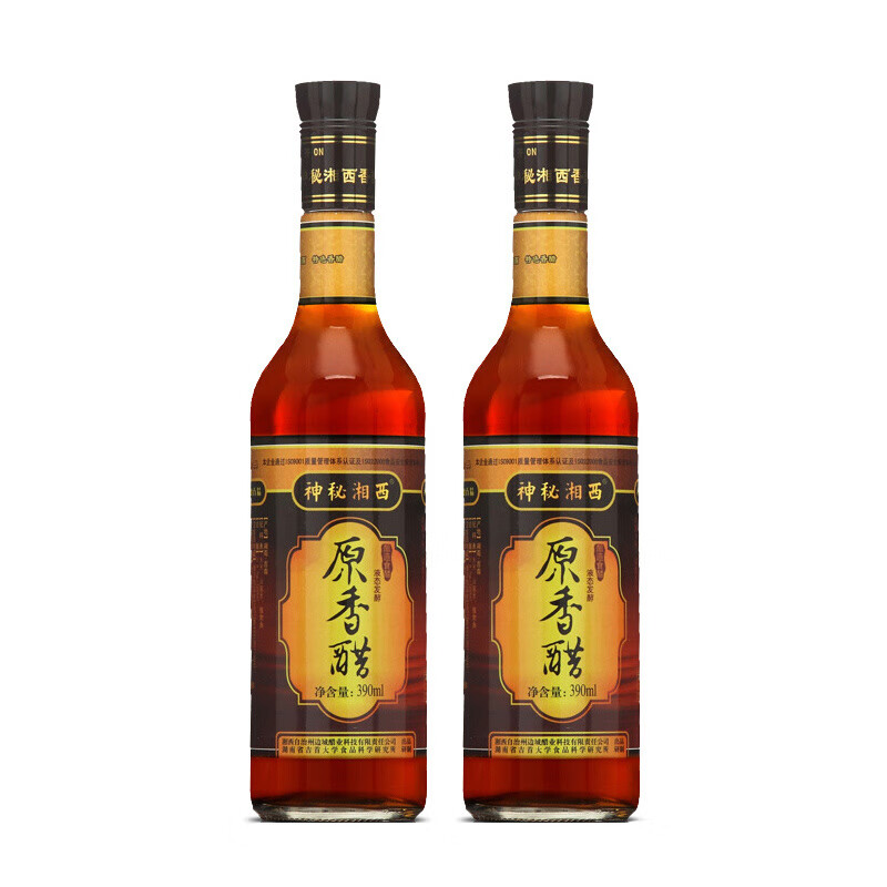 神秘湘西原香醋 390mlx2食用醋米醋陳醋正宗黑豆花生原料 兩瓶裝【390ml*2】