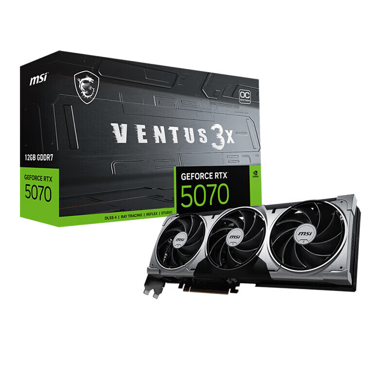 微星RTX5070Ti 5070 显卡 12G 16G神龙魔龙万图师硬派师电竞游戏显卡 RTX 5070 VENTUS 3X OC 万图师