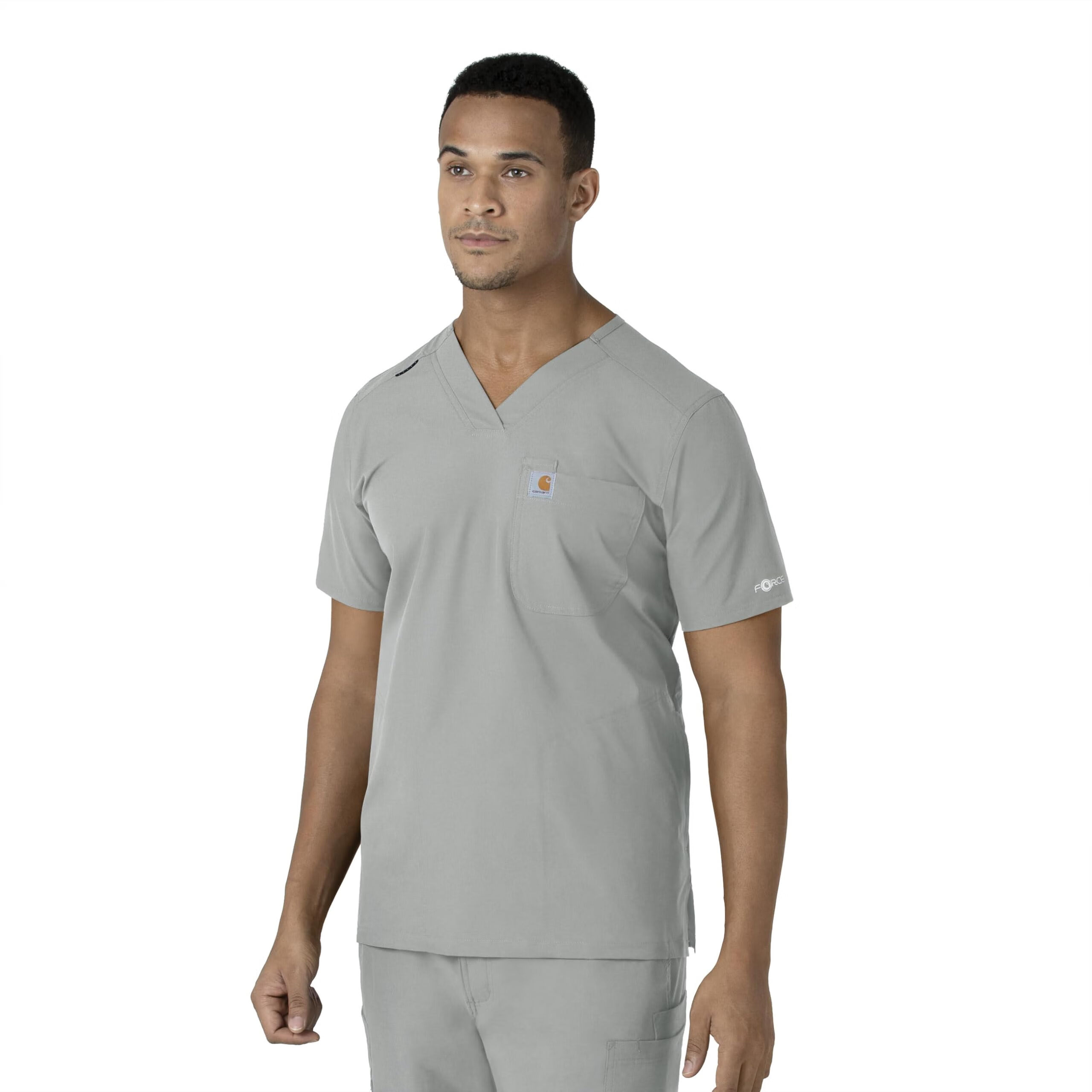 Carhartt卡哈特Carhartt 男式 Force V 领衬衫上衣, 灰色, 2X 灰色 2X