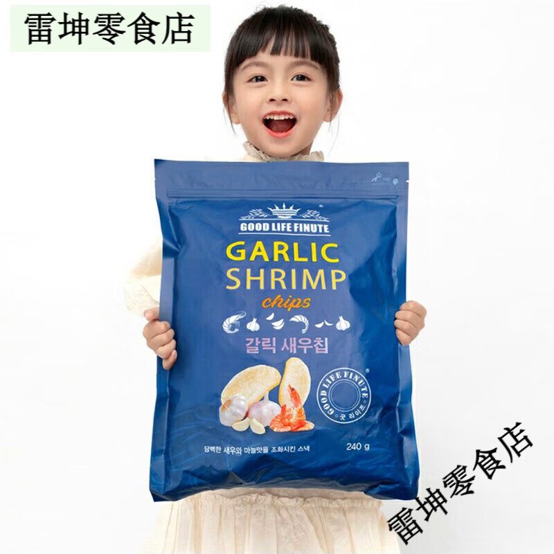 趣萊福（GOOG LIFE FINUTE）MM會員店代購GOOD LIFE FINUTE趣萊福韓國進口蒜味蝦片300g大包 蝦片(圓通)