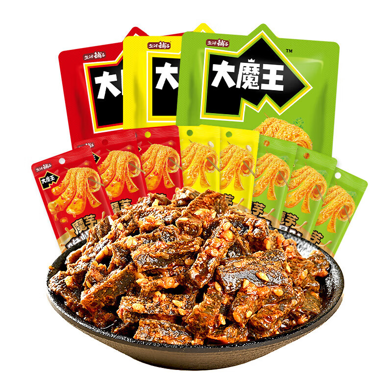 盐津铺子大魔王魔芋脆爆肚 经典香菜红油麻酱味休闲解馋 即食素毛肚小零食 香菜麻酱味(约20小包)180g*1袋