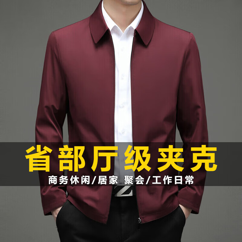 皮尔卡丹行政夹克男外套春秋新款商务休闲领导干部厅局风公务青年上衣男装 豆绿 XL 175【100-120斤】