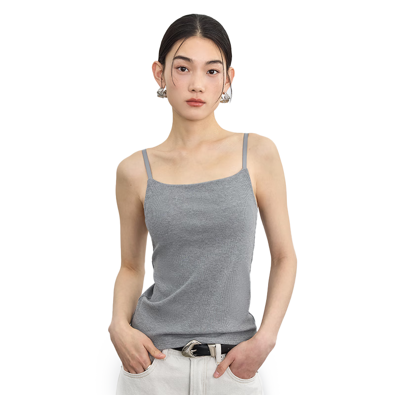 TINGE貼己一字美背帶胸墊吊帶背心女2025新款打底百搭女士可外穿上衣