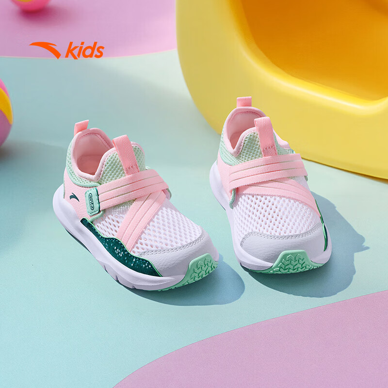 安踏儿童男女婴童跑鞋2025夏舒适防滑宝宝学步鞋一脚蹬鞋A22520024