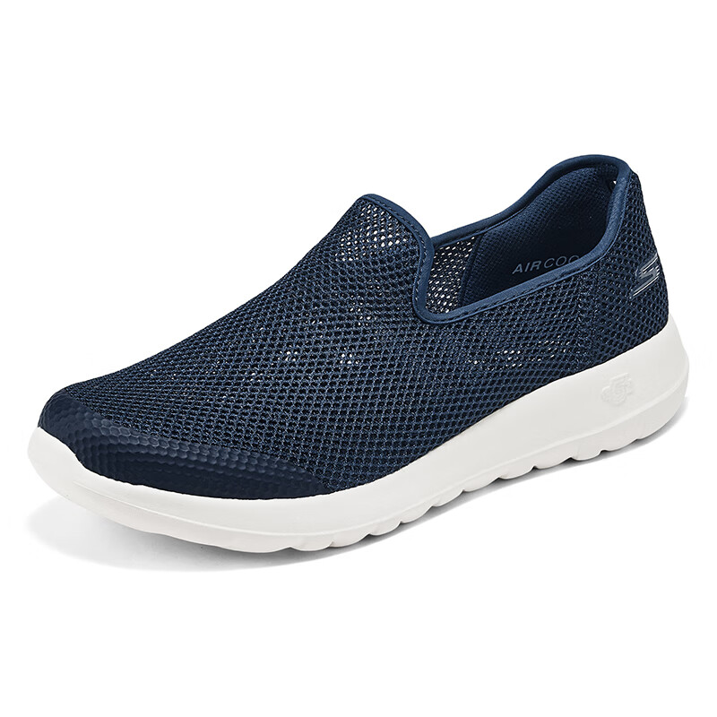斯凯奇（Skechers）男鞋夏季2025新款一脚蹬穿脱老人鞋网面透气休闲鞋轻便软底爸爸鞋 216700-NVY 39.