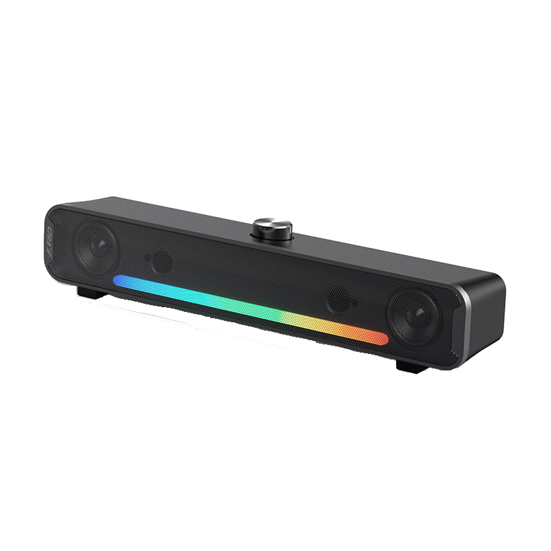 奮達(dá)（F&D）E300BT電腦音響有線小音箱臺(tái)式家用桌面筆記本usb游戲音箱迷你長條電競炫彩燈光 E300BT藍(lán)牙/有線電腦音箱