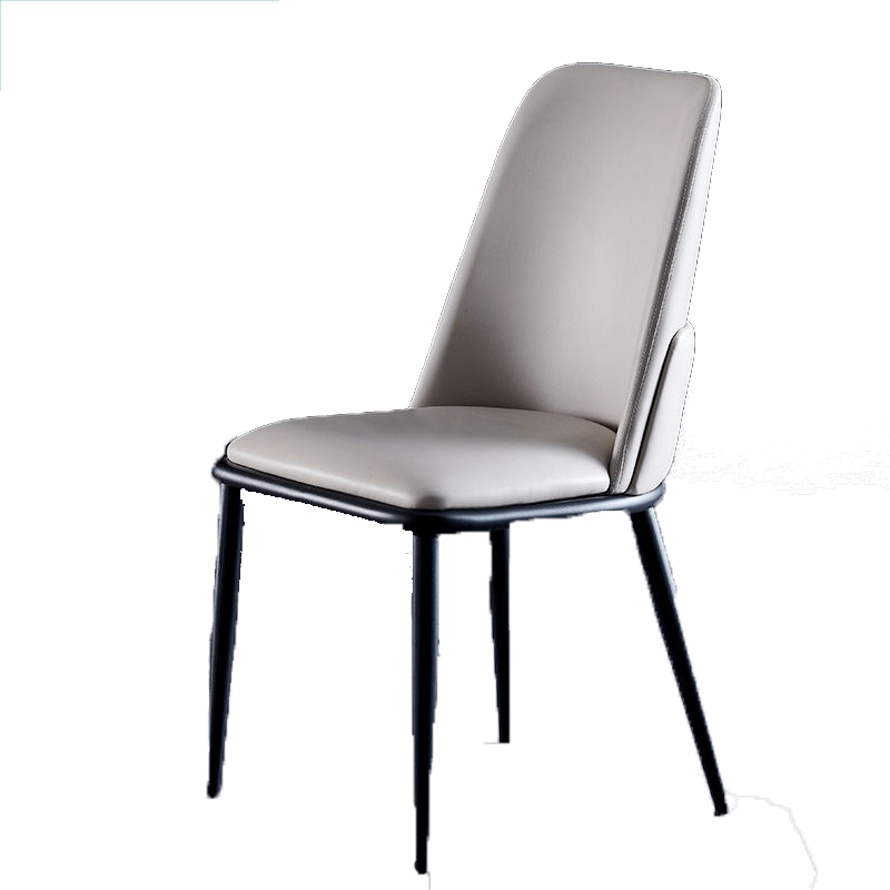 捷睿美 椅子餐椅家用现代餐桌椅组合餐厅椅子软包皮革靠背椅休闲椅子咖啡厅洽谈接待椅 浅灰色(加厚加粗质保十年)