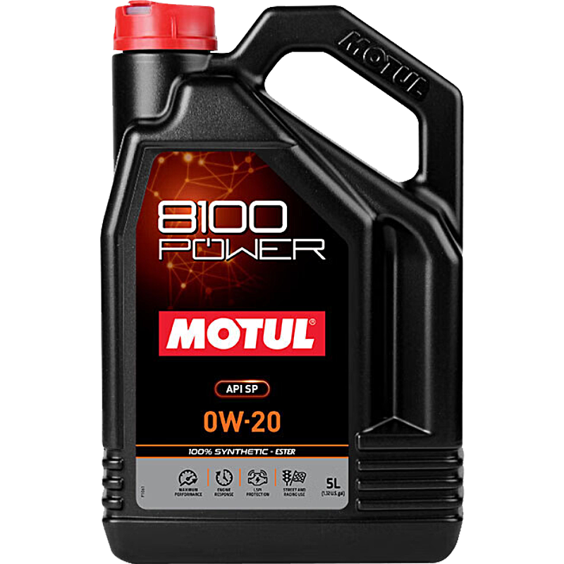 摩特（MOTUL）8100 Power 全合成機(jī)油0W-20 5L 汽車機(jī)油 API SP級 京東養(yǎng)車 