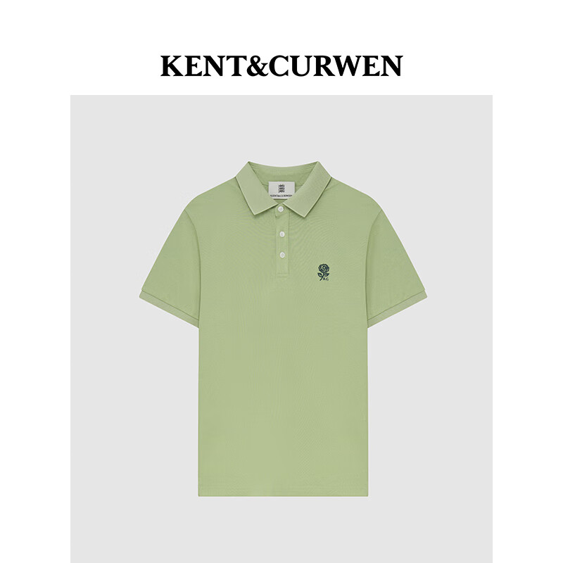 KENT&amp;CURWEN肯迪文【刘雨昕同款】玫瑰系列夏季男士休闲短袖POLO衫七夕礼物 绿色A0 (热销色) L