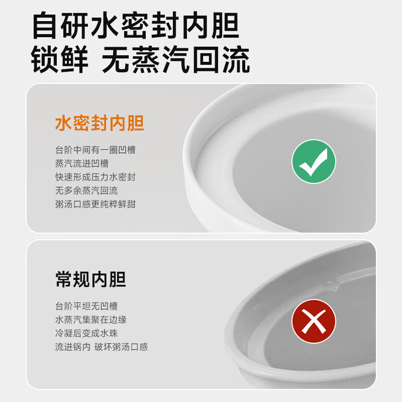 亿可熊(iicobear)电炖锅 分月龄BB煲粥饭锅婴儿专用微压炖盅 宝宝炖汤辅食锅辅食机 1.0L奶白色【四阶段 分阶喂养】