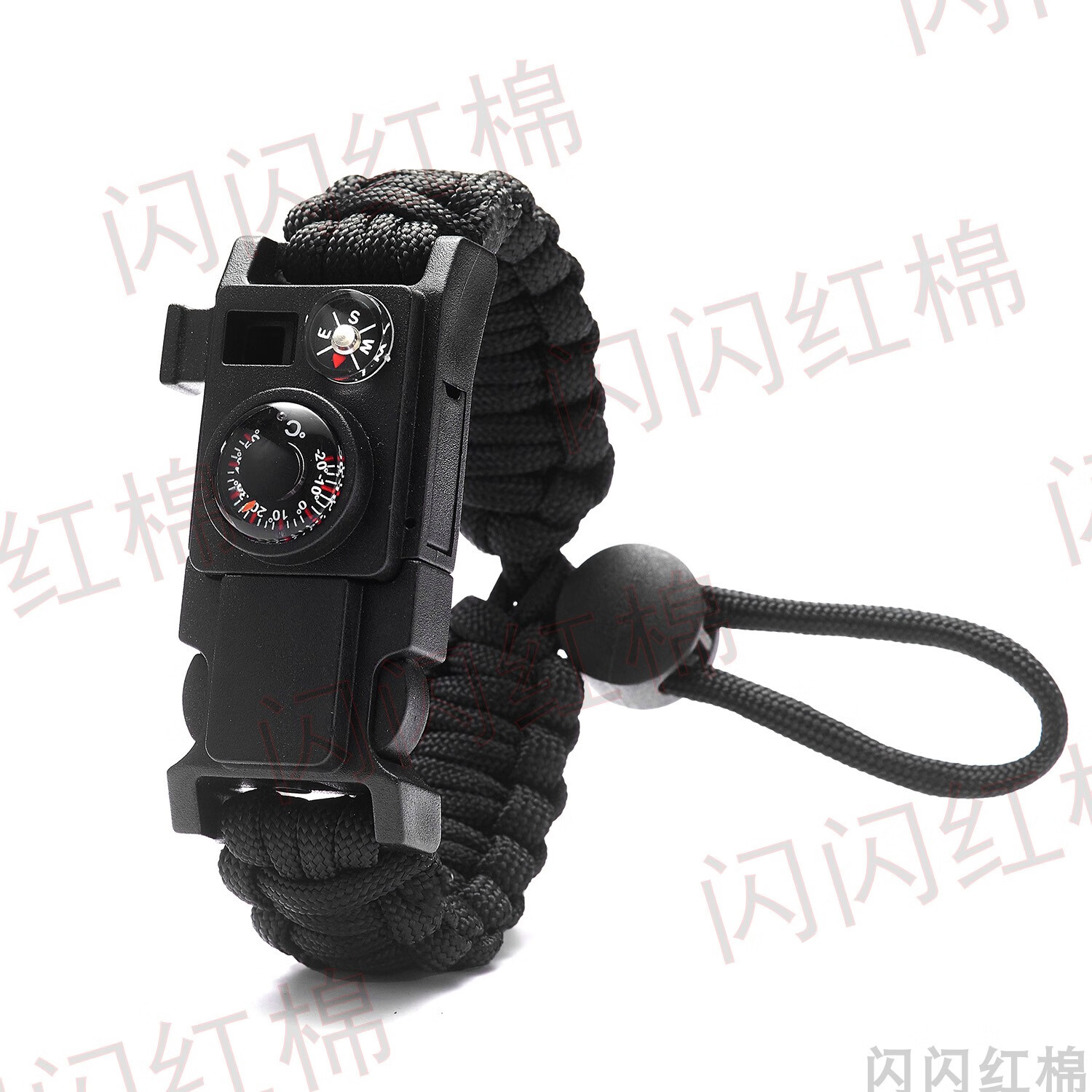 9合1战狼多功能手链户外求生装备伞绳编织手环指南针打火石温度计