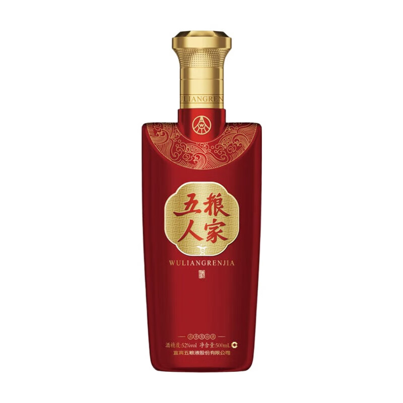 五粮液五粮人家 浓香型白酒 52度500ml*1单支t