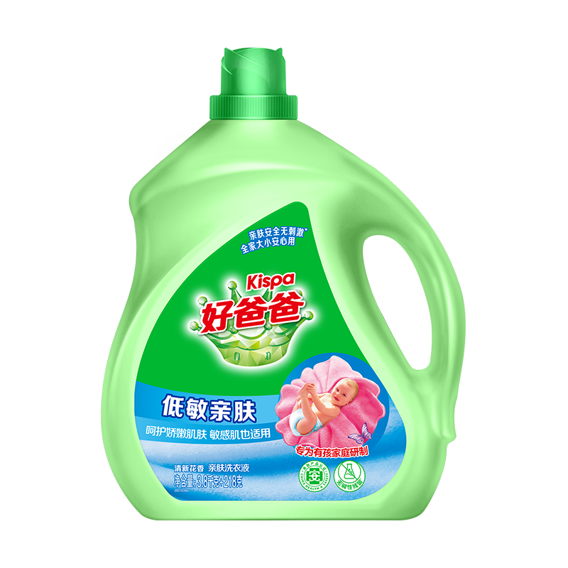 好爸爸（Kispa）天然低敏親膚洗衣液8.036斤  高效瓦解污漬 敏感肌安心無刺激