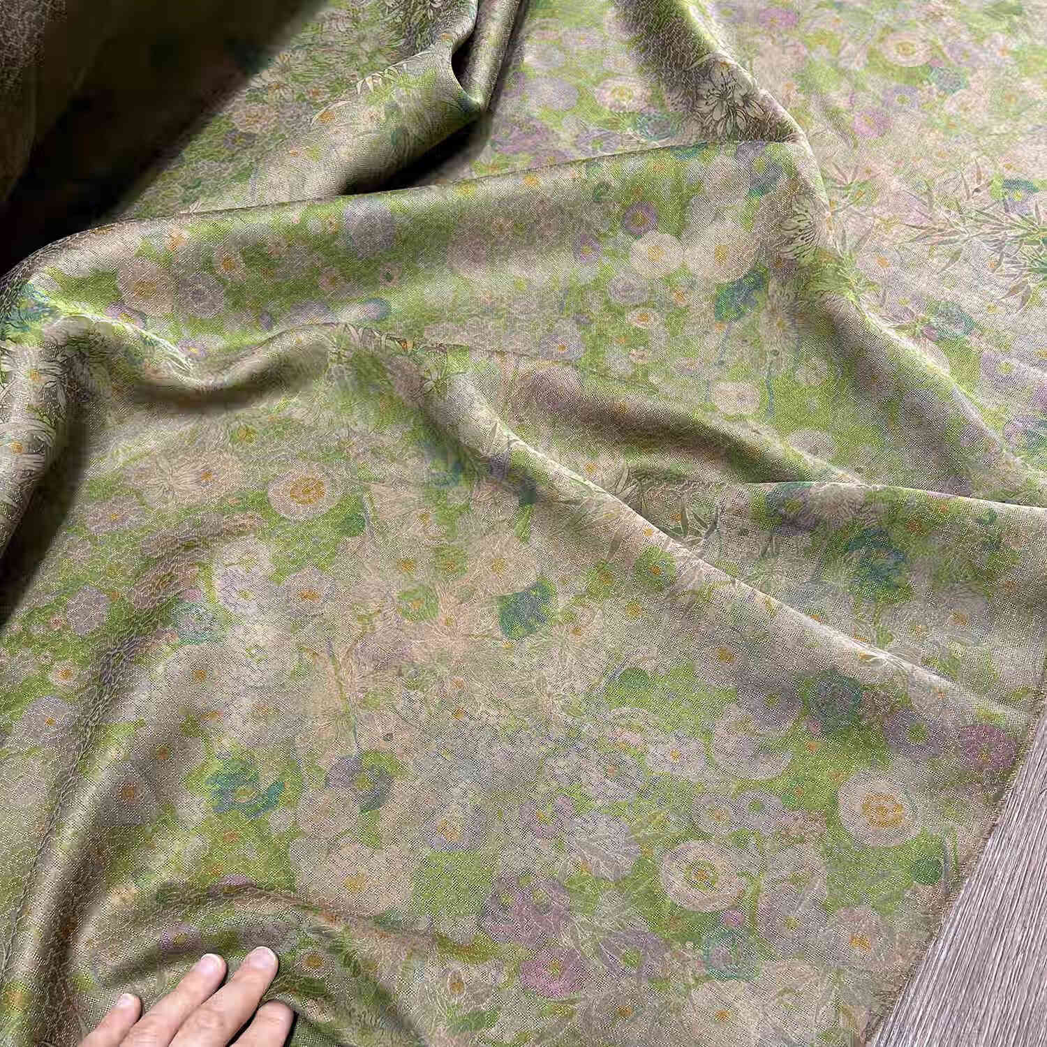 香云紗布料零頭布全孔花羅真絲面料裙裝桑蠶絲透孔連衣裙上衣袍子 1米