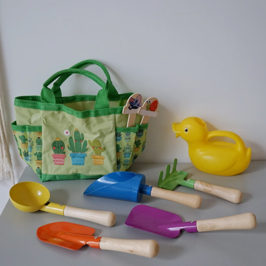 馬丁兄弟(Martin brother)出口德國兒童挖沙鏟沙灘玩具九件套決 綠色袋子-挖沙