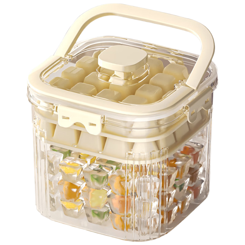 品喻（PINYU）按壓凍冰塊模具制冰盒冰格神器家用食品級(jí)儲(chǔ)存盒儲(chǔ)冰盒大容量冰桶