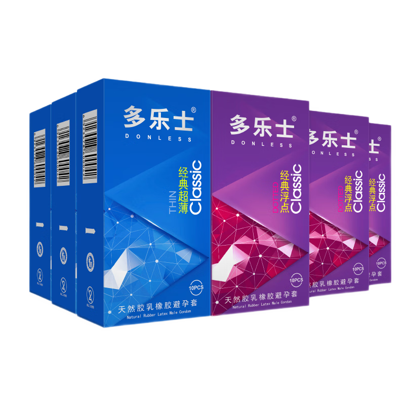 多樂士超薄避孕套水多男小顆粒情趣安全套套子夫妻成人性用品計(jì)生保險(xiǎn)套 共60只 經(jīng)典超薄10*3+經(jīng)典浮點(diǎn)10*3