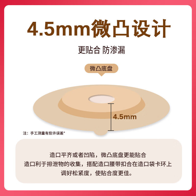 护士同学一件式微凸面造口袋15202医用凸底盘可自动排气除臭一次性造瘘袋 自带活性炭款【10片装】微凸底盘+送防漏圈10个