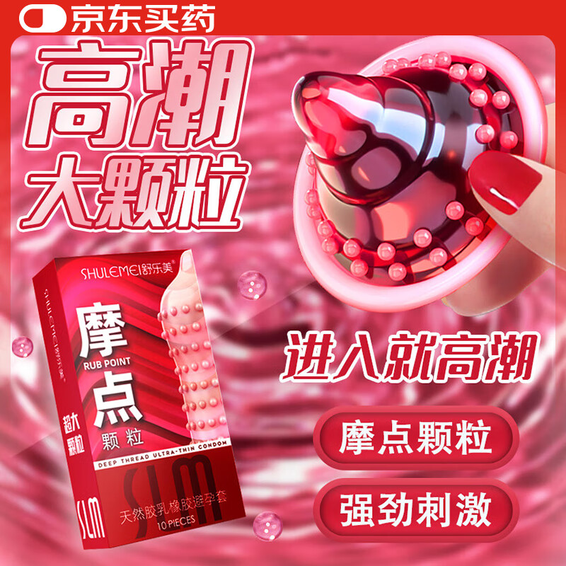 舒乐美 大颗粒高潮避孕套 001情趣狼牙套螺纹带刺延时持久防早安全套男女用玻尿酸超薄套套 成人计生性用品