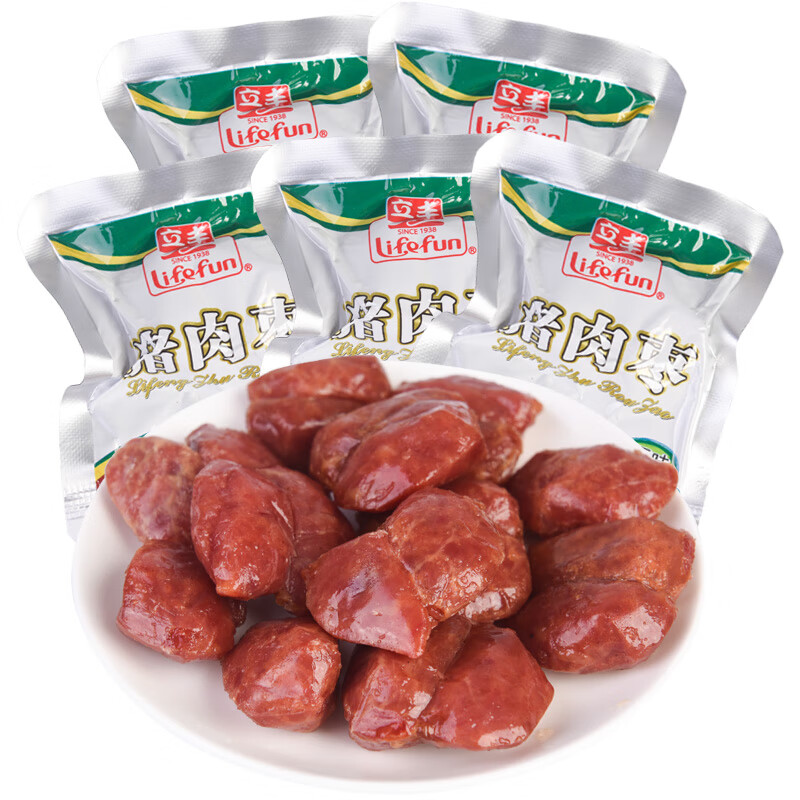 立豐(lifefun)上海立豐食品原味豬肉棗500g碳烤蜜汁小香腸休閑肉類(lèi)零食小吃 500g散裝*1包 豬肉棗