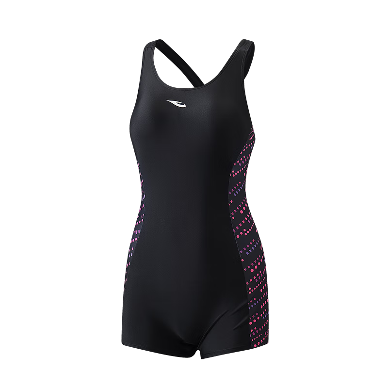 浩沙連體泳衣女士專業(yè)訓(xùn)練溫泉保守短袖平角游泳衣女 黑色618  2XL 