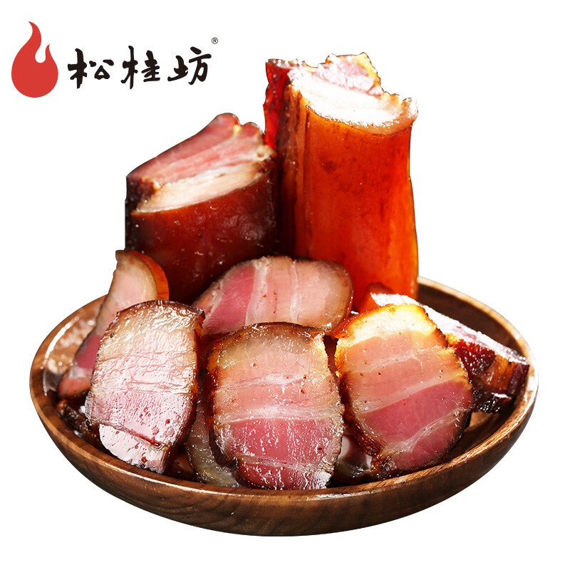 松桂坊湘西柴火煙熏五花臘肉 湖南特產(chǎn)臘腸自制農(nóng)家煙熏肉 五花臘肉2斤裝(500g*2袋)