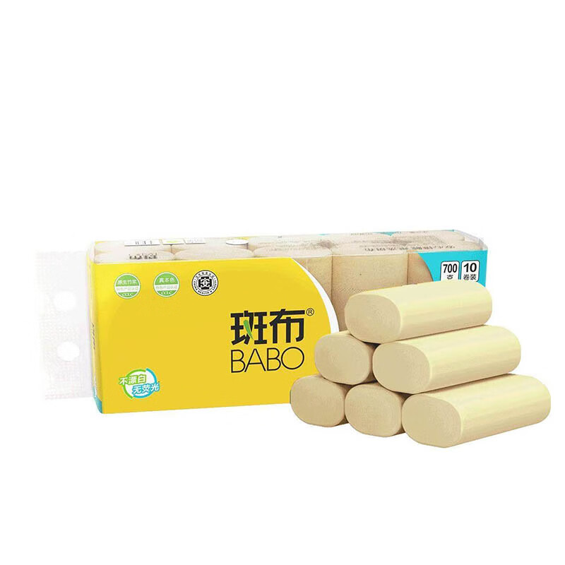 斑布卷纸卫生纸 10卷本色手纸卫生纸无芯卷纸厕纸 3层 70g/卷*1卷 10卷