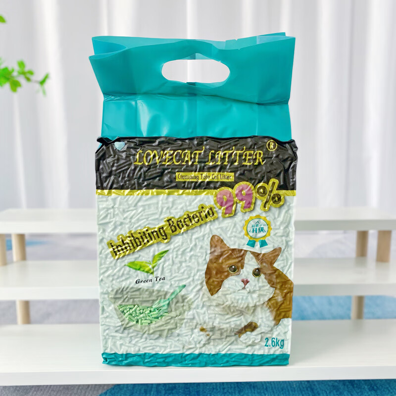 lovecat litter貓砂豆腐砂原味綠茶真空天然植物豆腐結(jié)團(tuán)除臭貓砂 綠茶【3.0顆?！抠I的多 1包