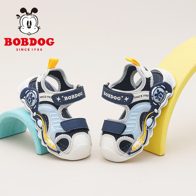 巴布豆童鞋男童夏季新款学步鞋2025小童轻便透气凉鞋女舒适宝宝鞋婴儿鞋 藏青蓝/米 26 适合脚长16.1cm