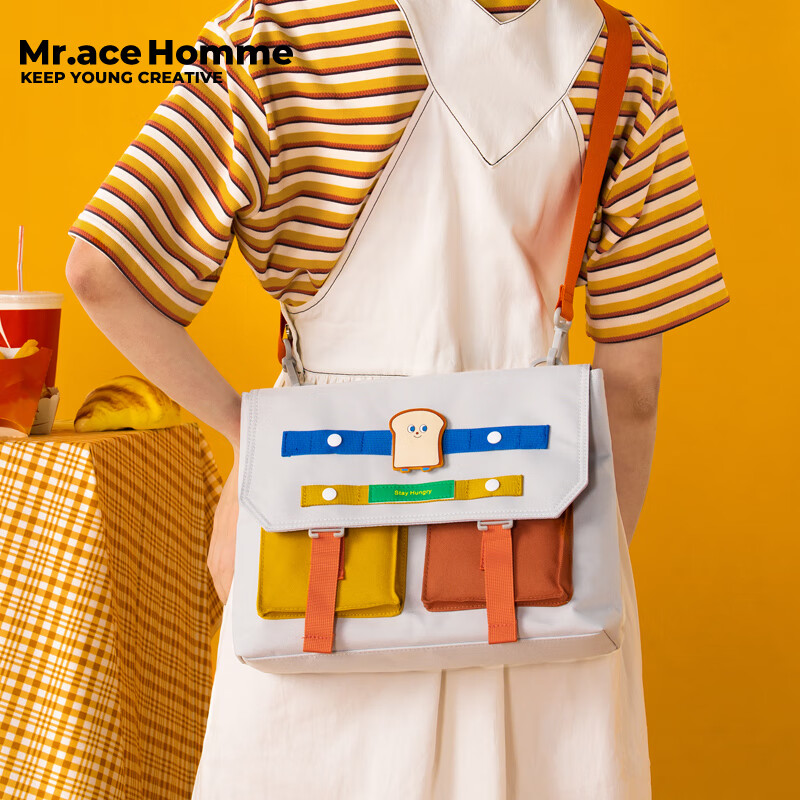 Mr.ace Homme【吃貨系列】包包新款潮大容量斜挎包女日系休閑郵差包單肩包 吃貨系列