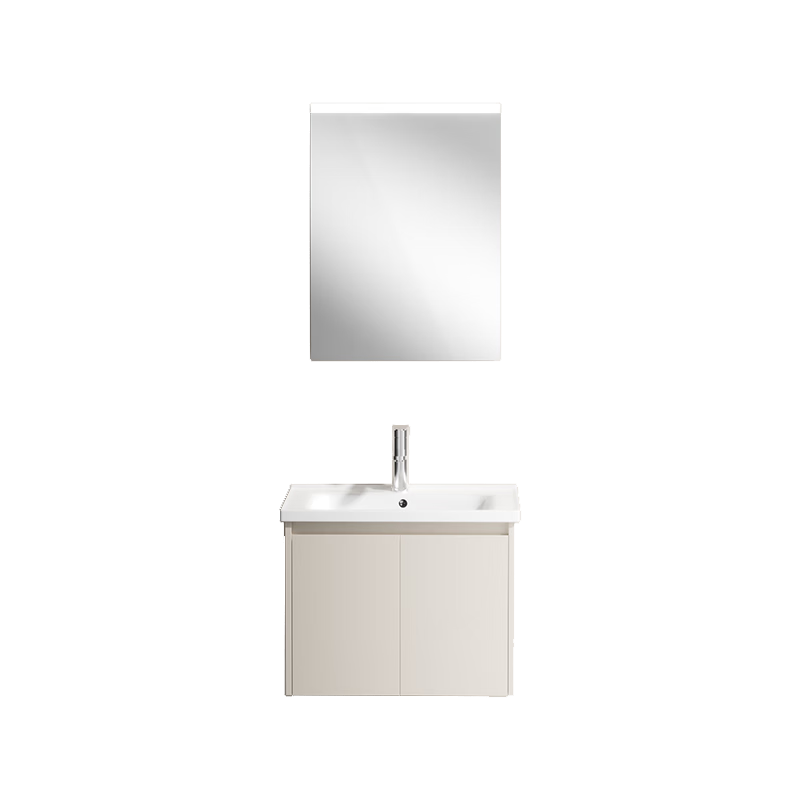 恒洁（HEGII）浴室柜E0级陶瓷一体盆小户型智能美妆柜组合(BM2201S-50Q3奶油白